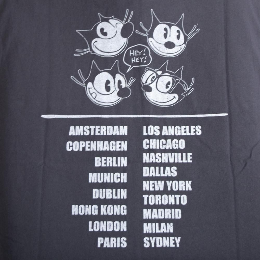 FELIX THE CAT  リンガー Tシャツ CHARCOAL
