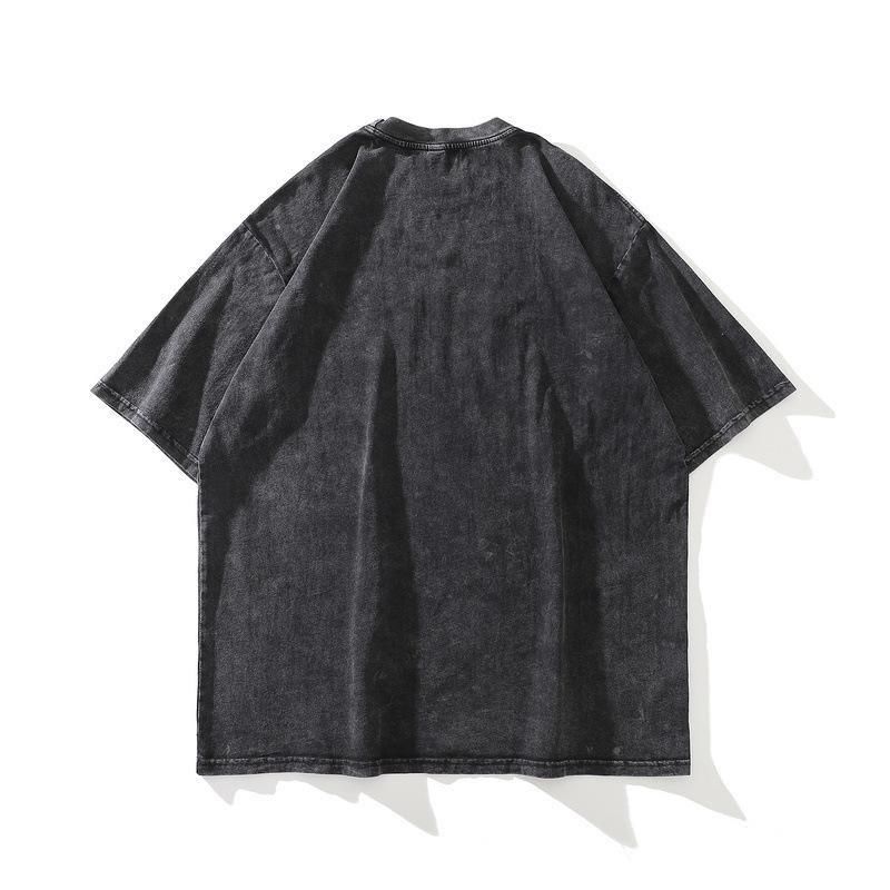 X-RAY 蝶々 ウォッシュ加工 ユニセックス Tシャツ BLACK CT6951