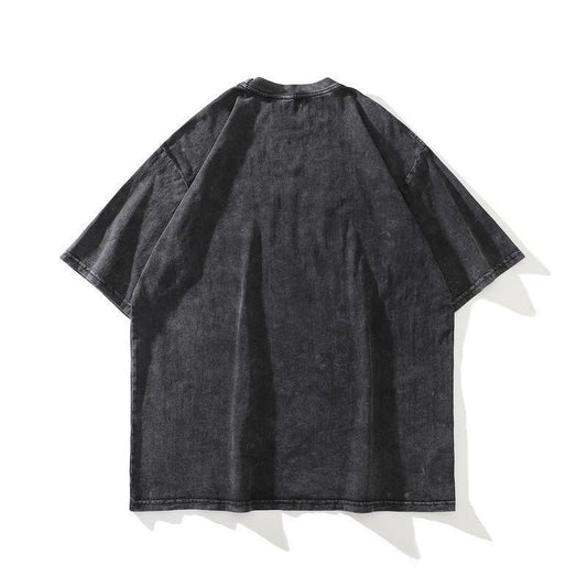 X-RAY 蝶々 ウォッシュ加工 ユニセックス Tシャツ BLACK CT6951