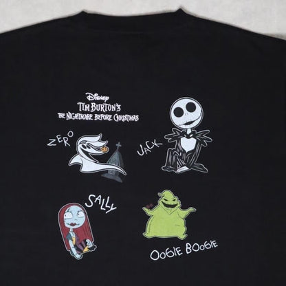 ナイトメアー・ビフォア・クリスマス Multi Illust Tシャツ BLACK