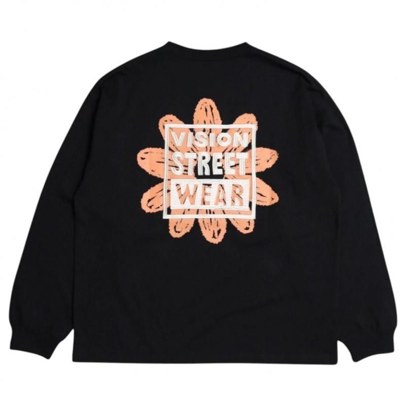 VISION STREET WEAR フラワー マグロゴ ロンT BLACK