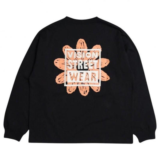 VISION STREET WEAR フラワー マグロゴ ロンT BLACK