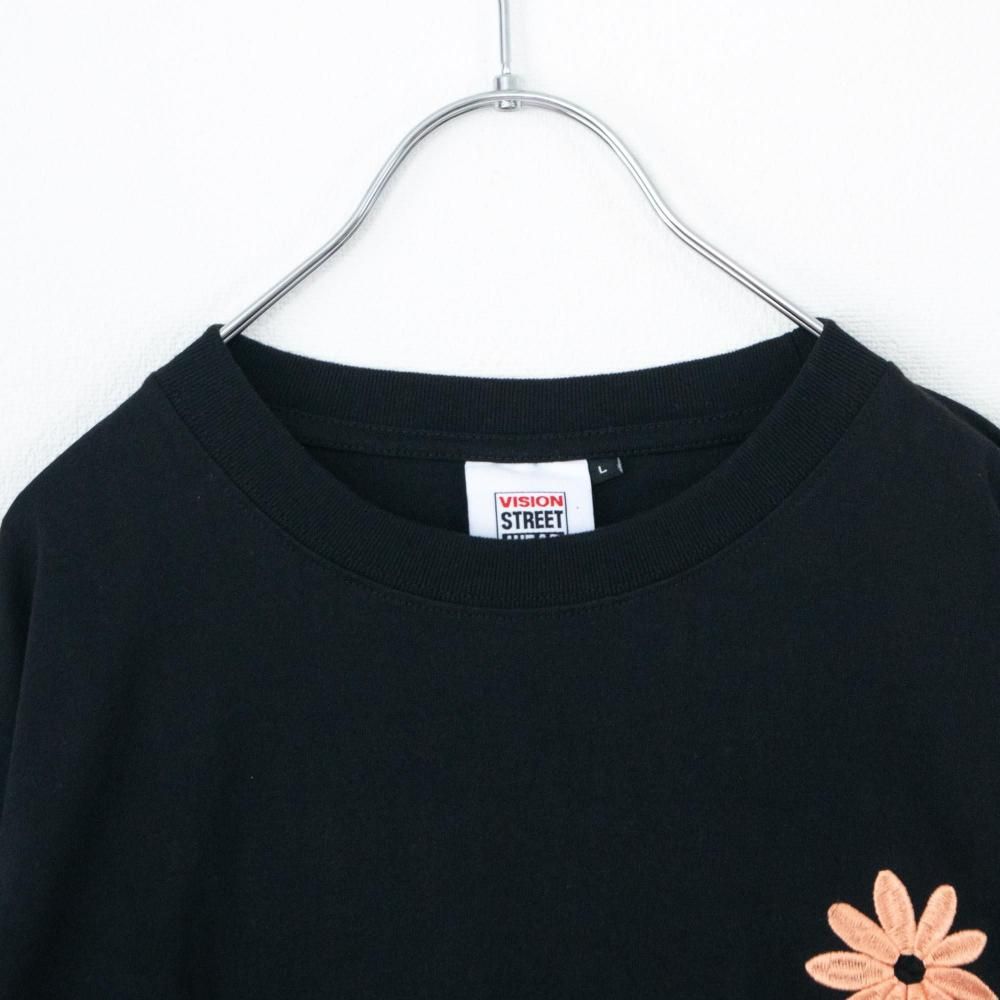 VISION STREET WEAR フラワー マグロゴ ロンT BLACK
