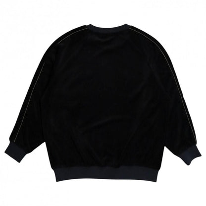 POWER TO THE PEOPLE ベロア ラグラン スウェット BLACK