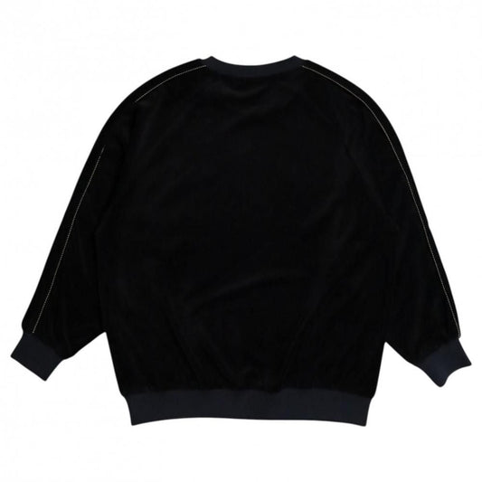 POWER TO THE PEOPLE ベロア ラグラン スウェット BLACK