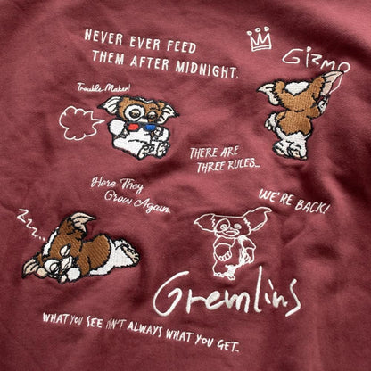 GREMLINS グレムリン ギズモ ラクガキ刺繍 スウェット WINE RED