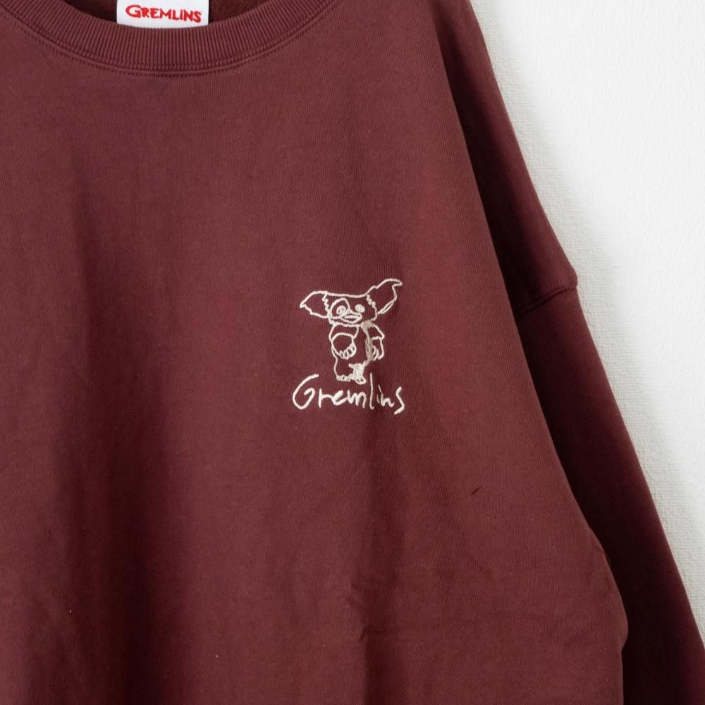 GREMLINS グレムリン ギズモ ラクガキ刺繍 スウェット WINE RED