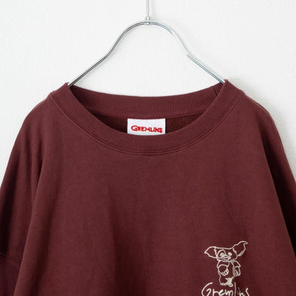 GREMLINS グレムリン ギズモ ラクガキ刺繍 スウェット WINE RED