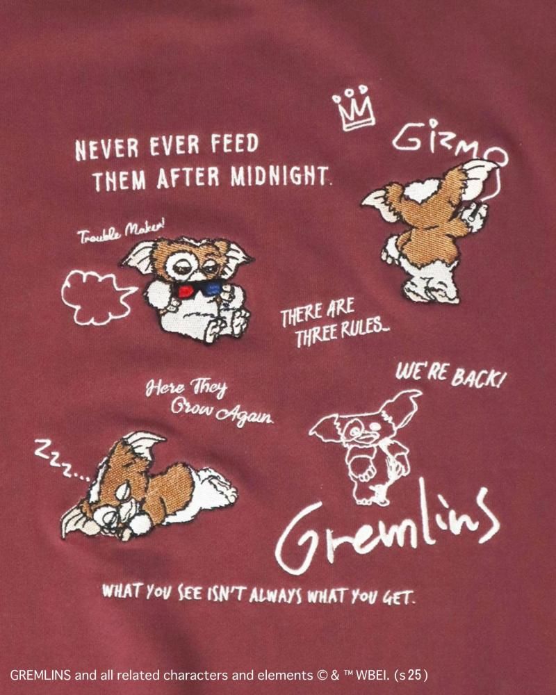 GREMLINS グレムリン ギズモ ラクガキ刺繍 ZIP パーカー WINE RED