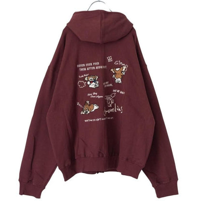 GREMLINS グレムリン ギズモ ラクガキ刺繍 ZIP パーカー WINE RED