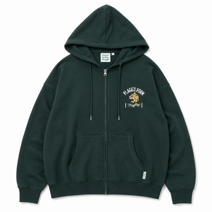 POWER TO THE PEOPLE TIGER ZIP パーカー D.GREEN