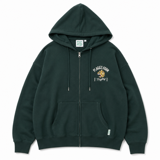 POWER TO THE PEOPLE TIGER ZIP パーカー D.GREEN