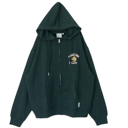POWER TO THE PEOPLE TIGER ZIP パーカー D.GREEN