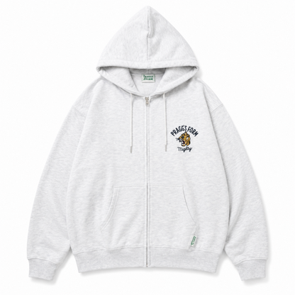 POWER TO THE PEOPLE TIGER ZIP パーカー KINARI WHITE