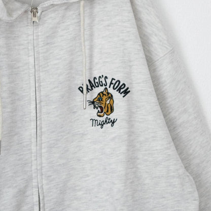 POWER TO THE PEOPLE TIGER ZIP パーカー KINARI WHITE