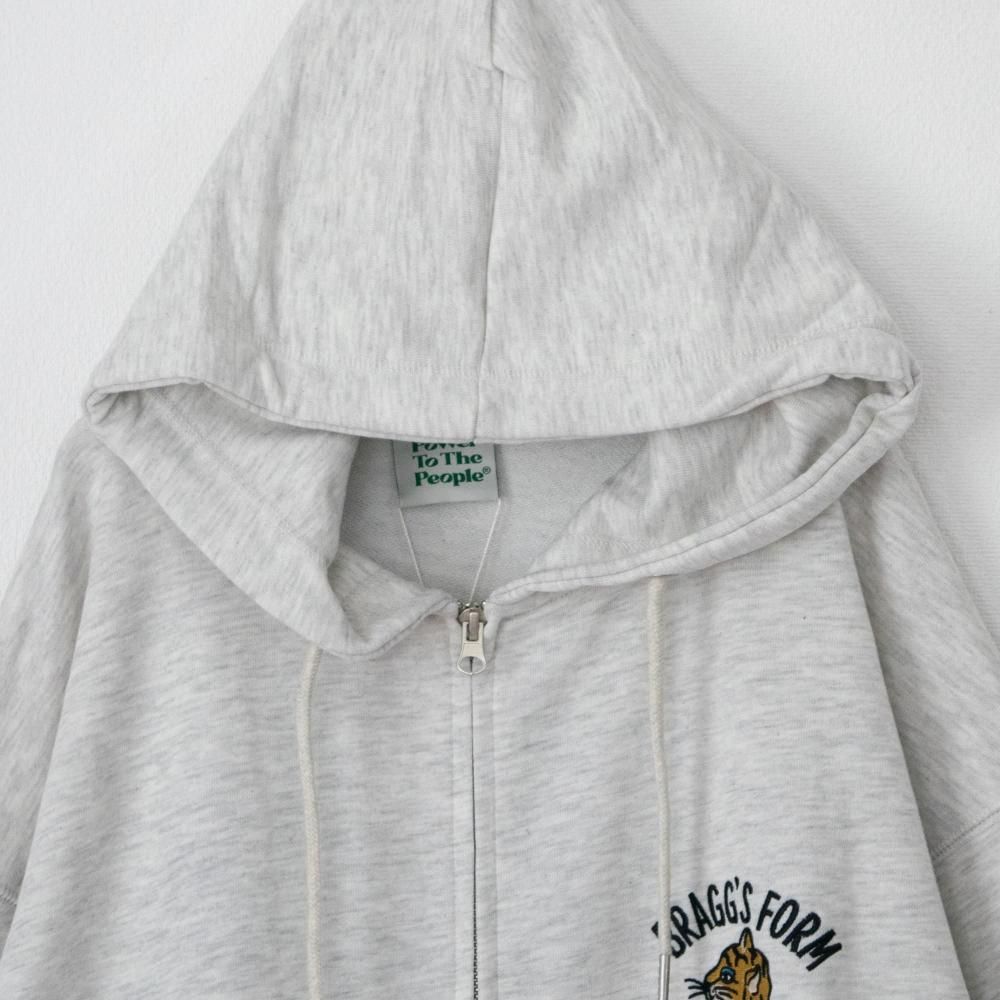 POWER TO THE PEOPLE TIGER ZIP パーカー KINARI WHITE