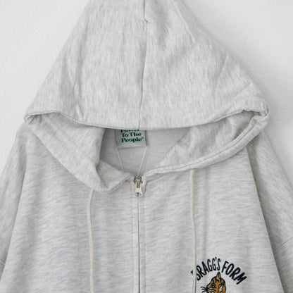 POWER TO THE PEOPLE TIGER ZIP パーカー KINARI WHITE