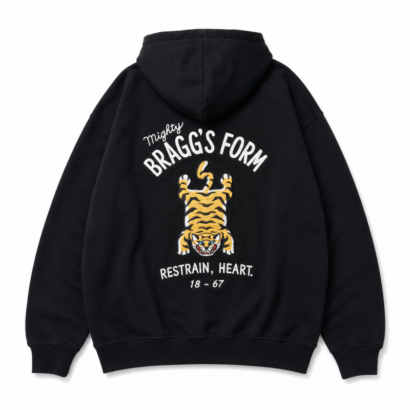 POWER TO THE PEOPLE TIGER ZIP パーカー BLACK