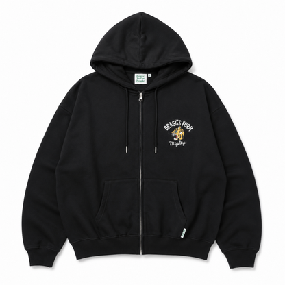 POWER TO THE PEOPLE TIGER ZIP パーカー BLACK