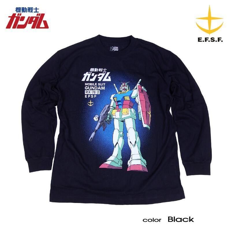 機動戦士ガンダム RX-78-2 長袖Tシャツ ロンT BLACK