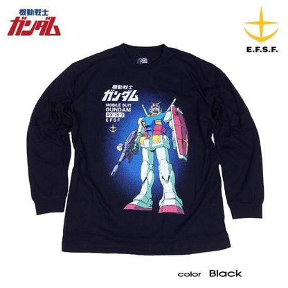 機動戦士ガンダム RX-78-2 長袖Tシャツ ロンT BLACK