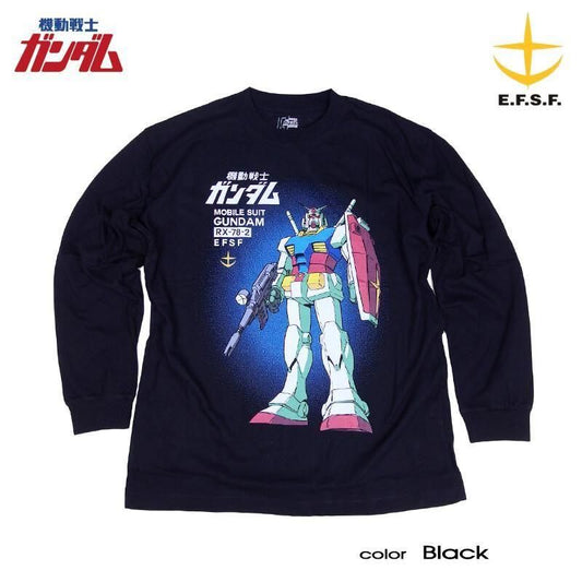 機動戦士ガンダム RX-78-2 長袖Tシャツ ロンT BLACK