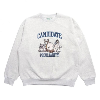 POWER TO THE PEOPLE College Cats 裏起毛スウェット KINARI WHITE