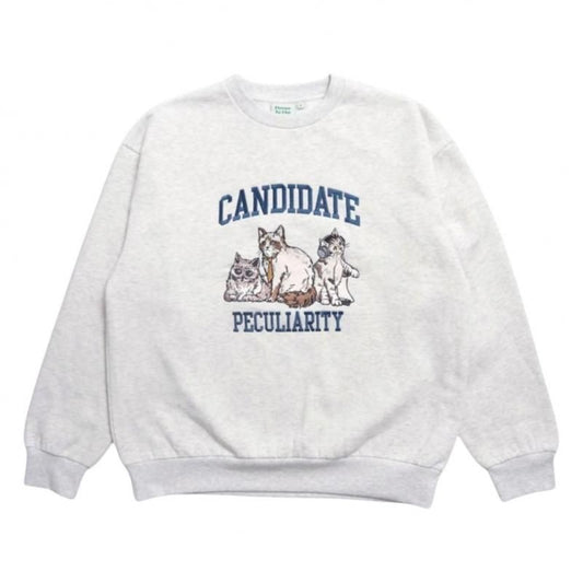 POWER TO THE PEOPLE College Cats 裏起毛スウェット KINARI WHITE