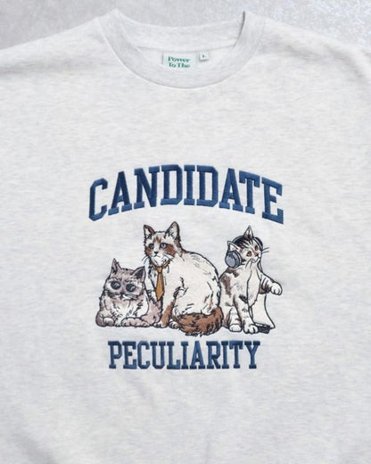 POWER TO THE PEOPLE College Cats 裏起毛スウェット KINARI WHITE