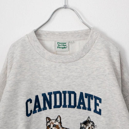 POWER TO THE PEOPLE College Cats 裏起毛スウェット KINARI WHITE
