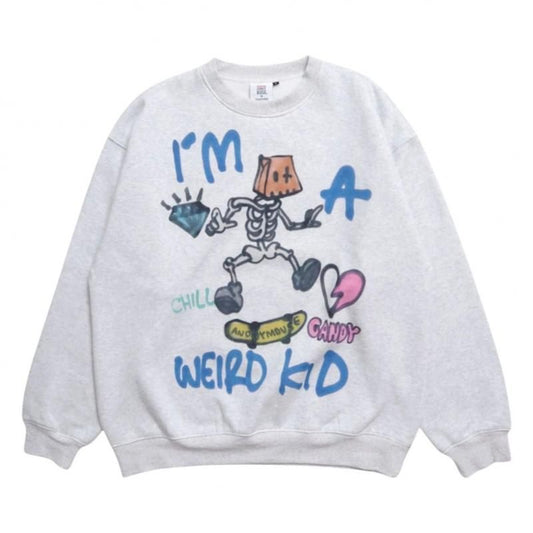 VISION STREET WEAR guernika Skull Skater スウェットシャツ GRAY