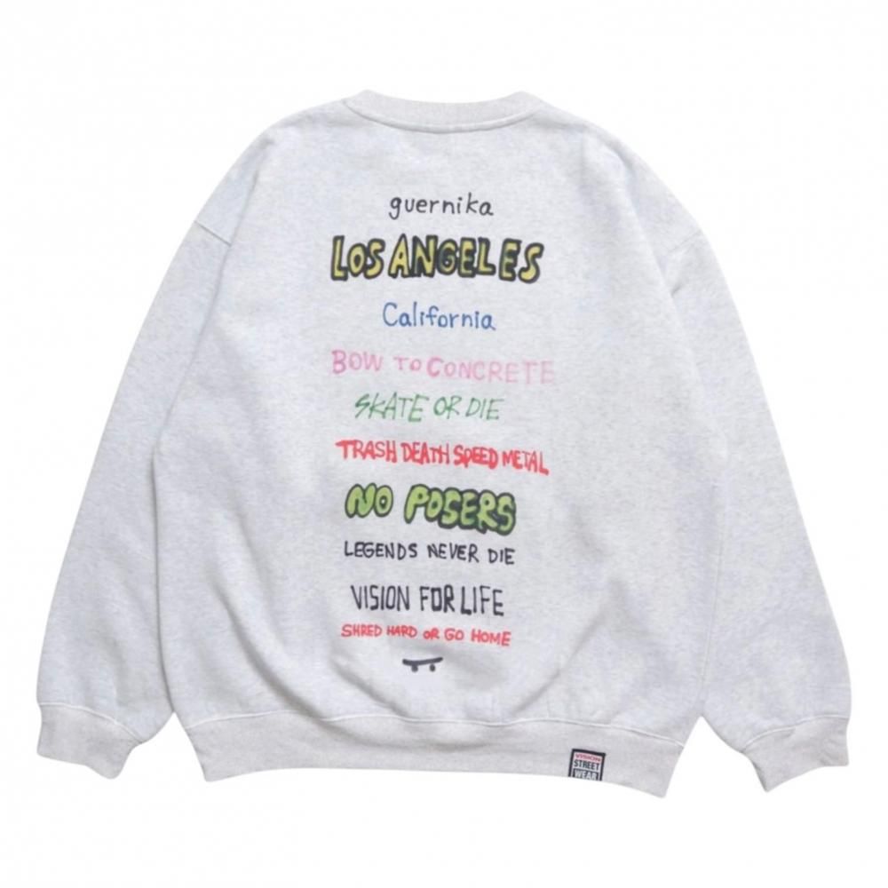 VISION STREET WEAR guernika Skull Skater スウェットシャツ GRAY