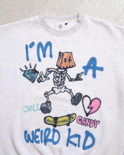 VISION STREET WEAR guernika Skull Skater スウェットシャツ GRAY