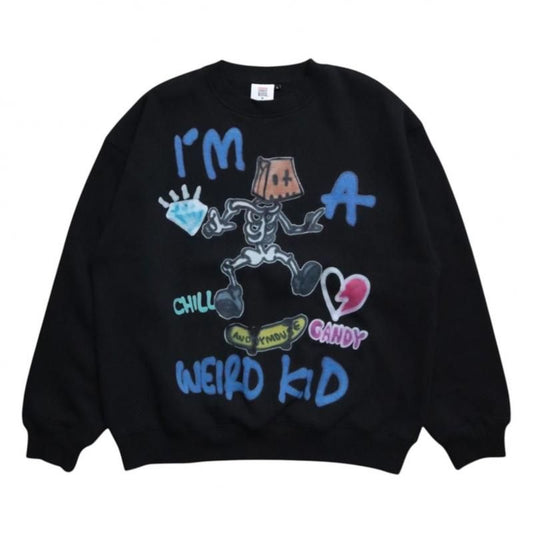 VISION STREET WEAR guernika Skull Skater スウェットシャツ BLACK
