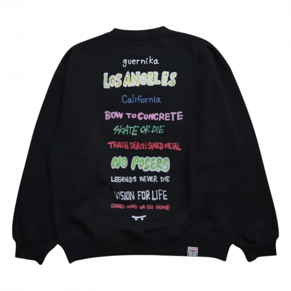 VISION STREET WEAR guernika Skull Skater スウェットシャツ BLACK