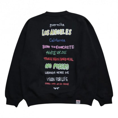 VISION STREET WEAR guernika Skull Skater スウェットシャツ BLACK