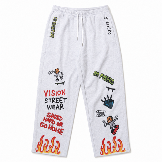 VISION STREET WEAR guernika All-Print スウェットパンツ GRAY