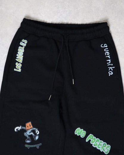 VISION STREET WEAR guernika All-Print スウェットパンツ BLACK