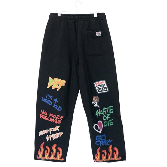 VISION STREET WEAR guernika All-Print スウェットパンツ BLACK