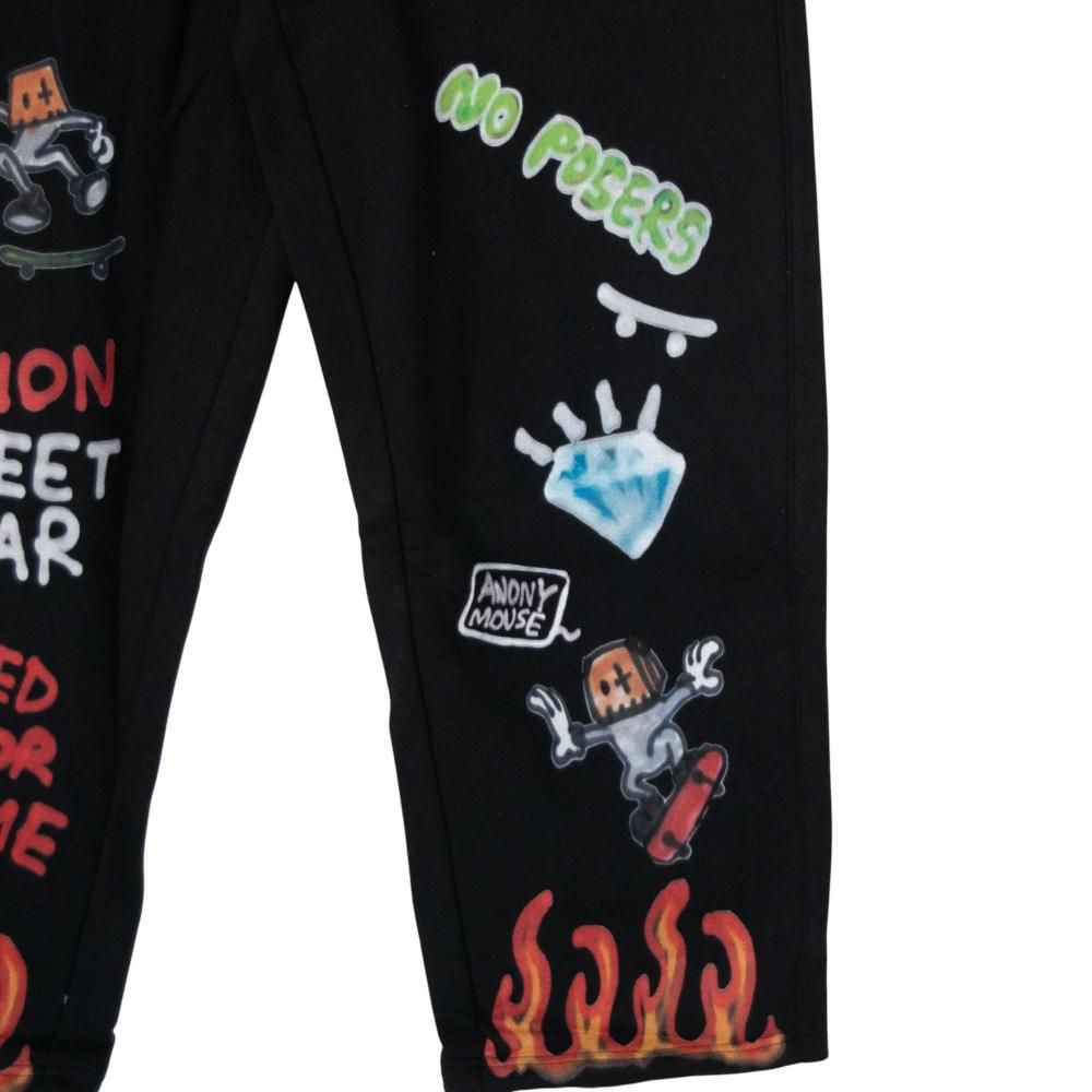 VISION STREET WEAR guernika All-Print スウェットパンツ BLACK