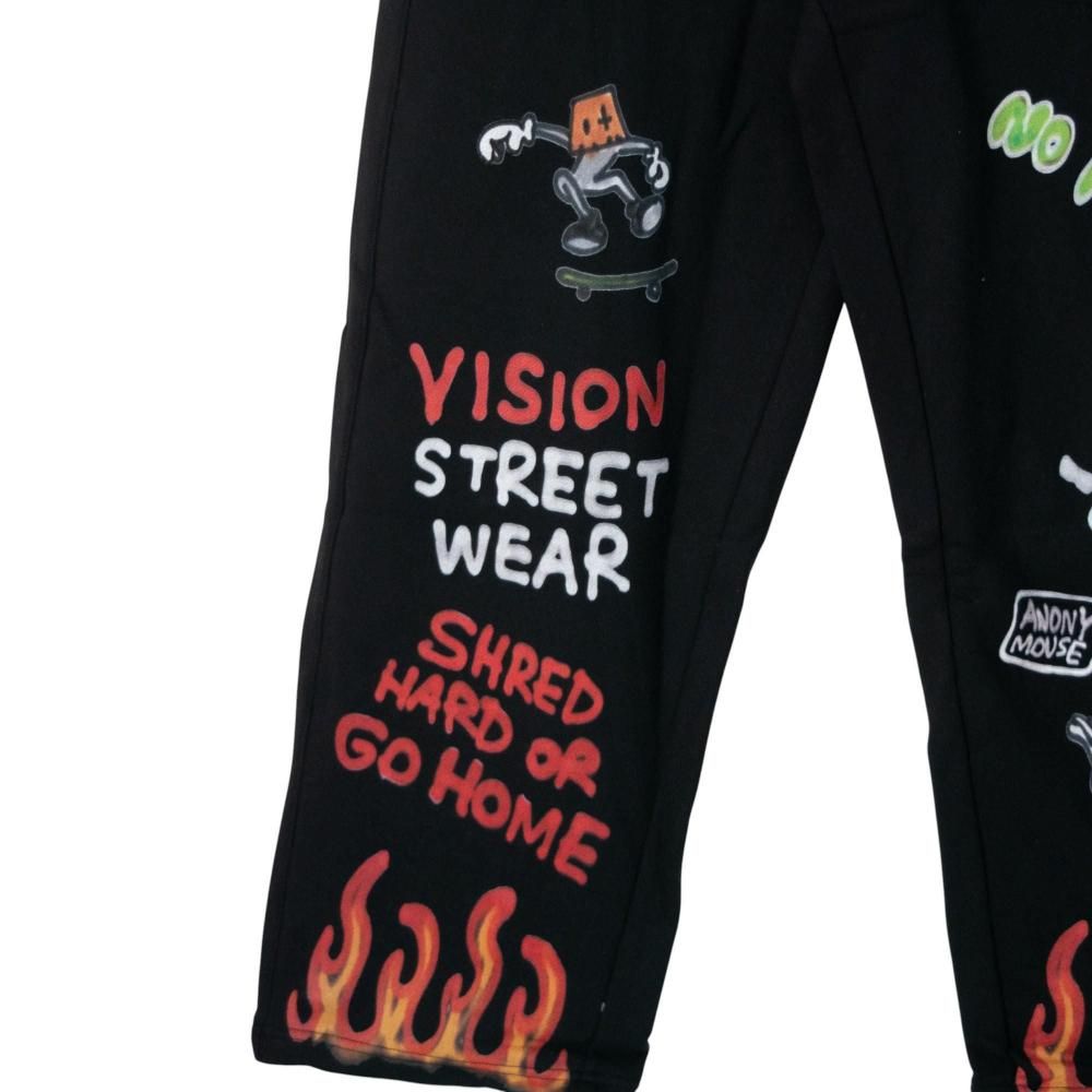 VISION STREET WEAR guernika All-Print スウェットパンツ BLACK