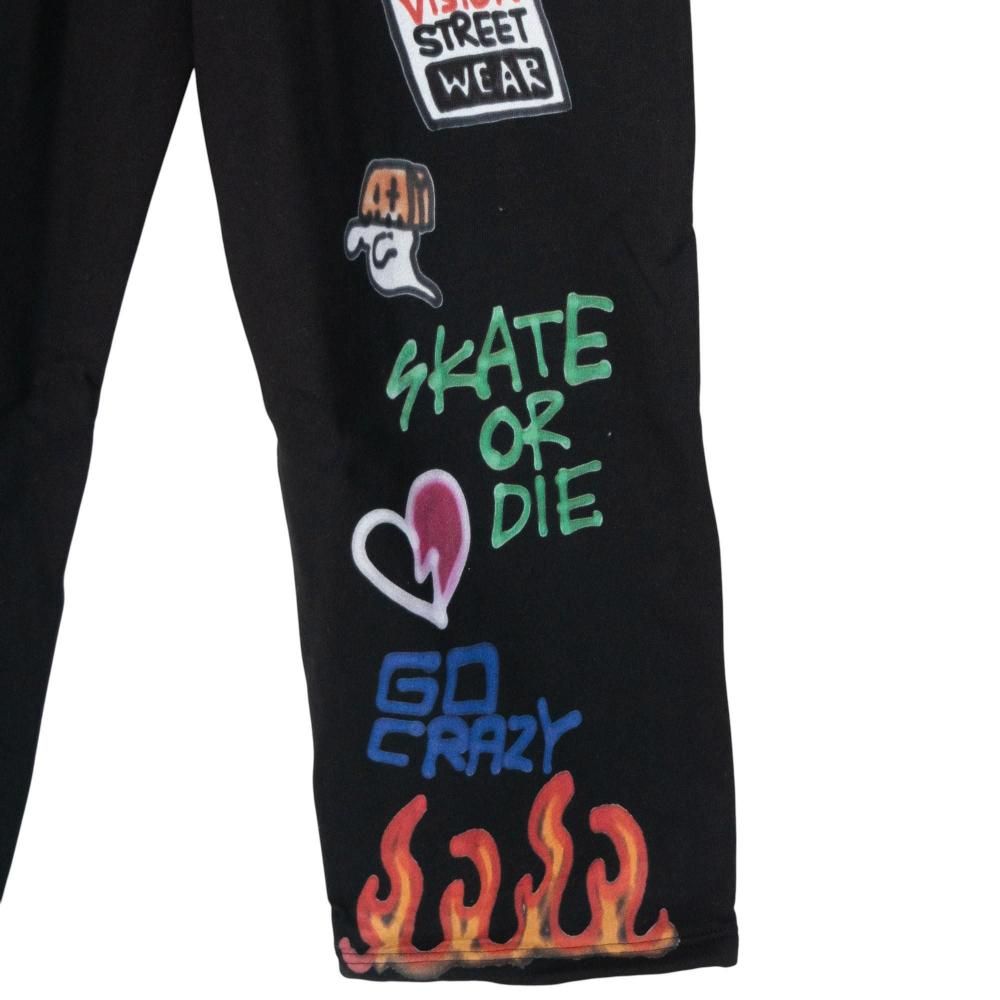 VISION STREET WEAR guernika All-Print スウェットパンツ BLACK