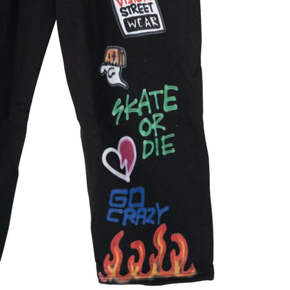 VISION STREET WEAR guernika All-Print スウェットパンツ BLACK