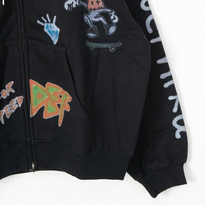 VISION STREET WEAR guernika All-Print ジップパーカー BLACK