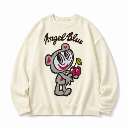 ANGEL BLUE エンジェルブルー アクリルバルキー ジャガードニット プルオーバー IVORY