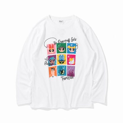 キャラクター 長袖Tシャツ ロンT  パワーパフガールズ フェイス WB3182 WB3183