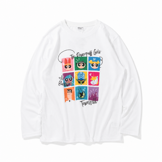 キャラクター 長袖Tシャツ ロンT  パワーパフガールズ フェイス WB3182 WB3183