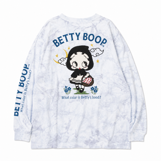 NEVERMIND × BETTY BOOP BIGシルエット天竺ロンT Tシャツ BBN-2602 TIE DYE GRAY