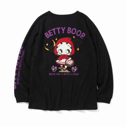 NEVERMIND × BETTY BOOP BIGシルエット天竺ロンT Tシャツ BBN-2602 BLACK
