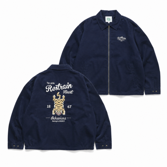 POWER TO THE PEOPLE TIGERコーデュロイジャケット NAVY